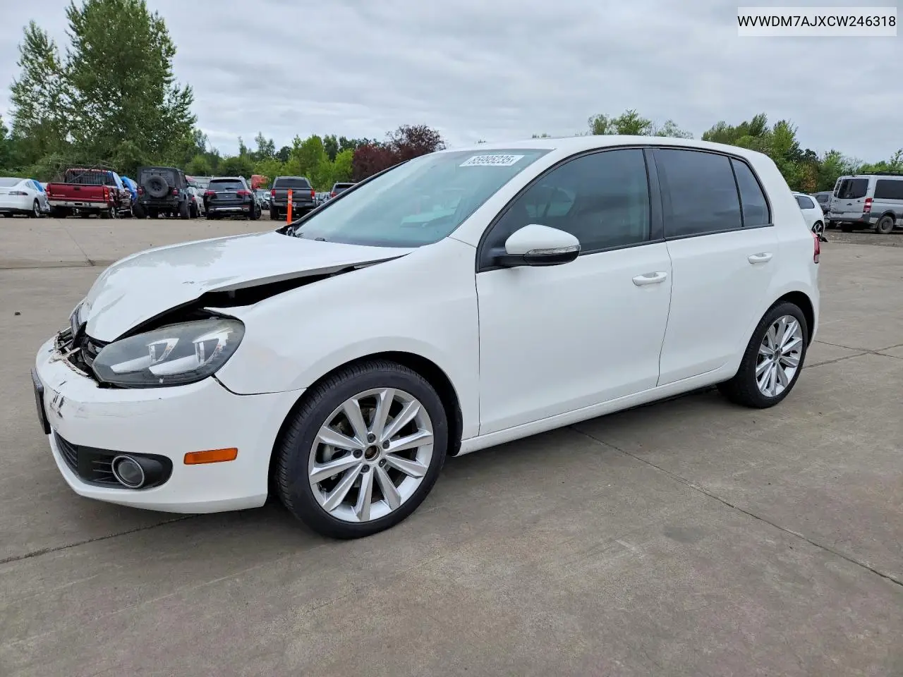 2012 Volkswagen Golf VIN: WVWDM7AJXCW246318 Lot: 85995235