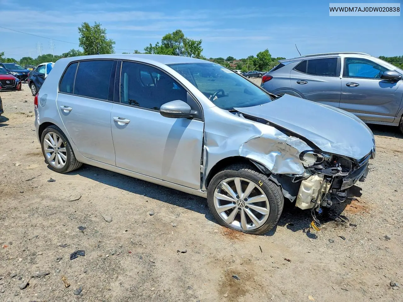 2013 Volkswagen Golf VIN: WVWDM7AJ0DW020838 Lot: 60967886