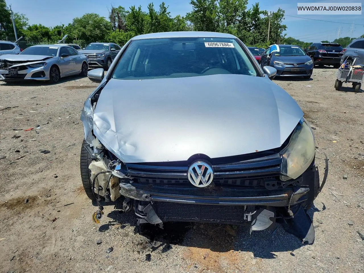2013 Volkswagen Golf VIN: WVWDM7AJ0DW020838 Lot: 60967886