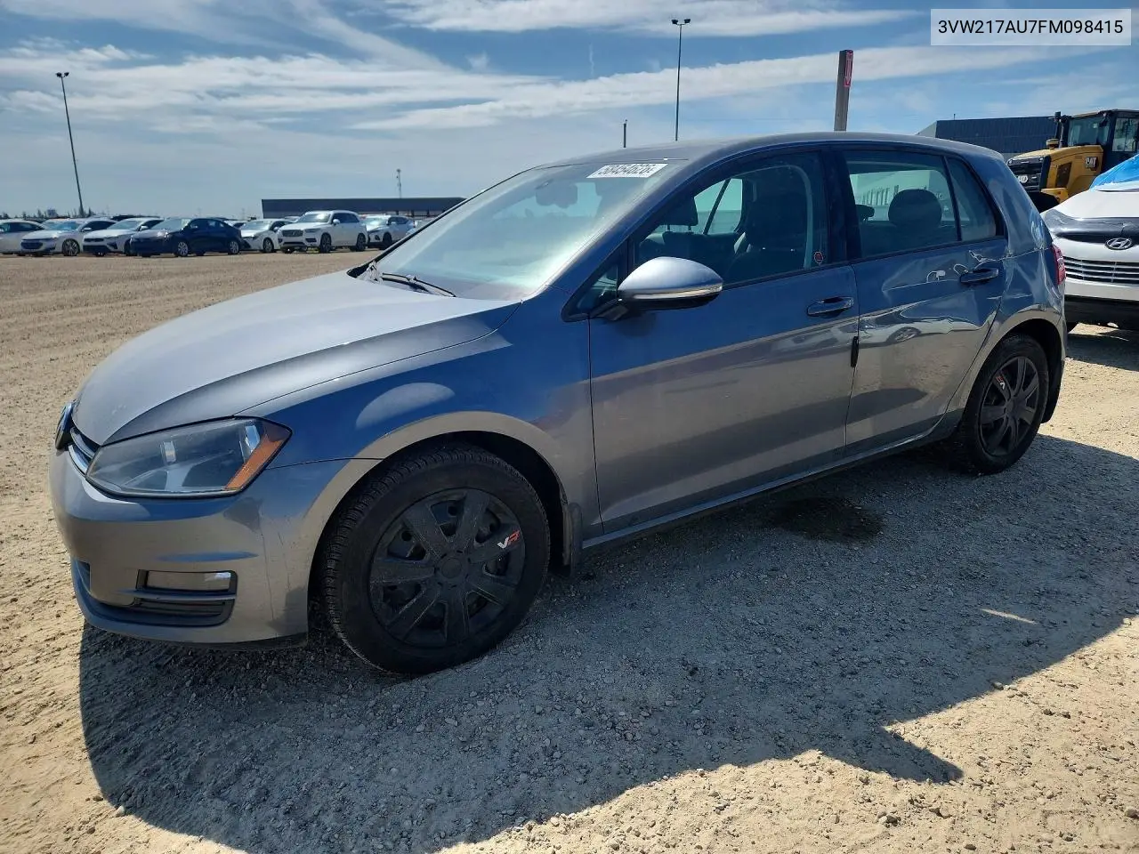 2015 Volkswagen Golf VIN: 3VW217AU7FM098415 Lot: 58454626