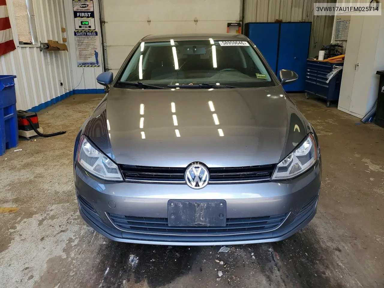 2015 Volkswagen Golf VIN: 3VW817AU1FM025714 Lot: 58959646