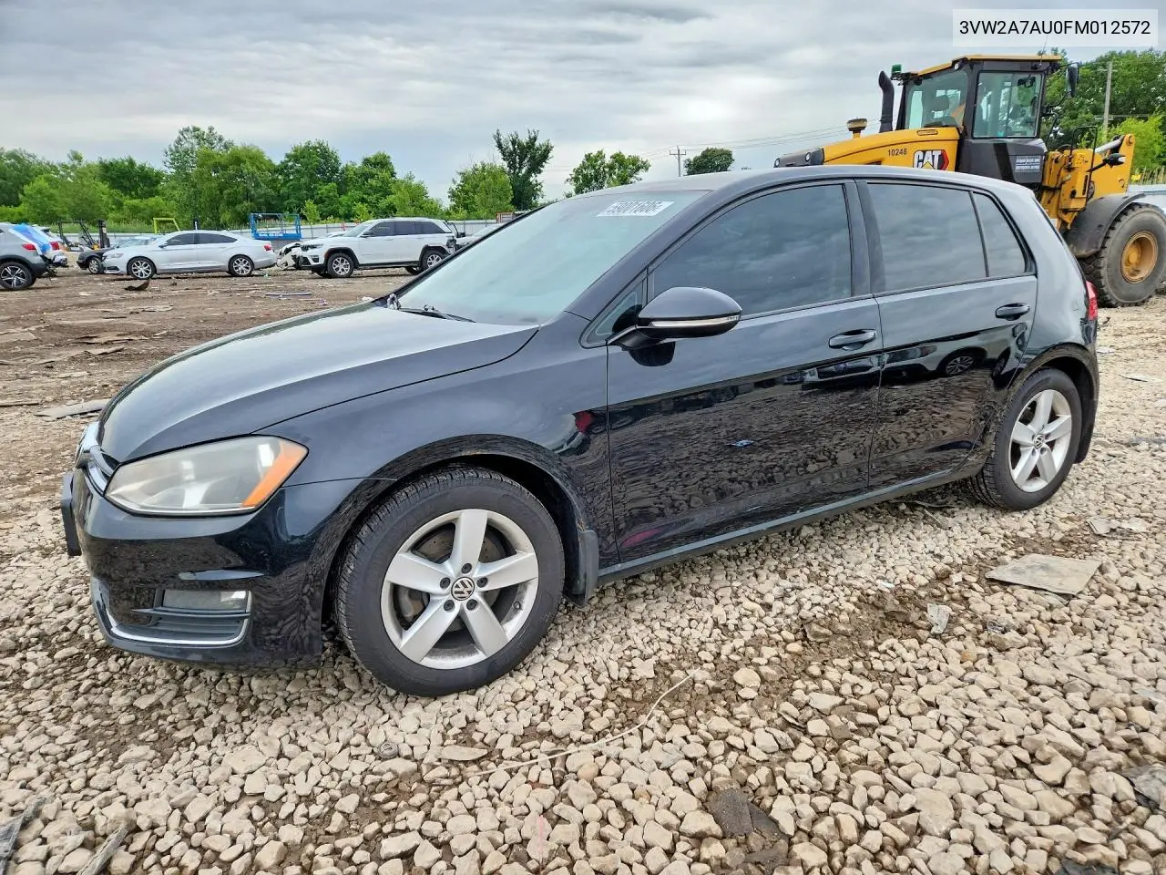 2015 Volkswagen Golf Tdi VIN: 3VW2A7AU0FM012572 Lot: 59001606