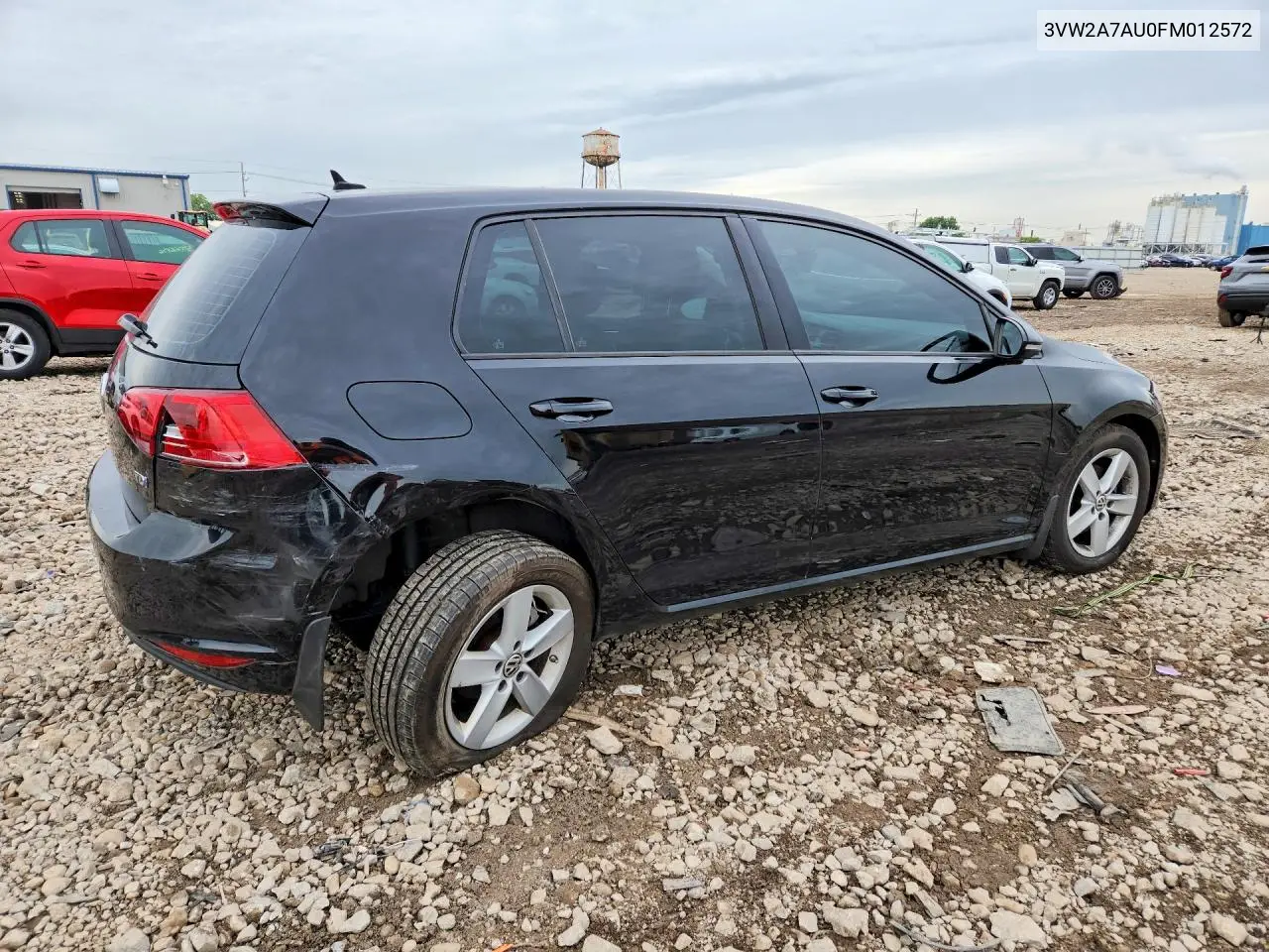 2015 Volkswagen Golf Tdi VIN: 3VW2A7AU0FM012572 Lot: 59001606