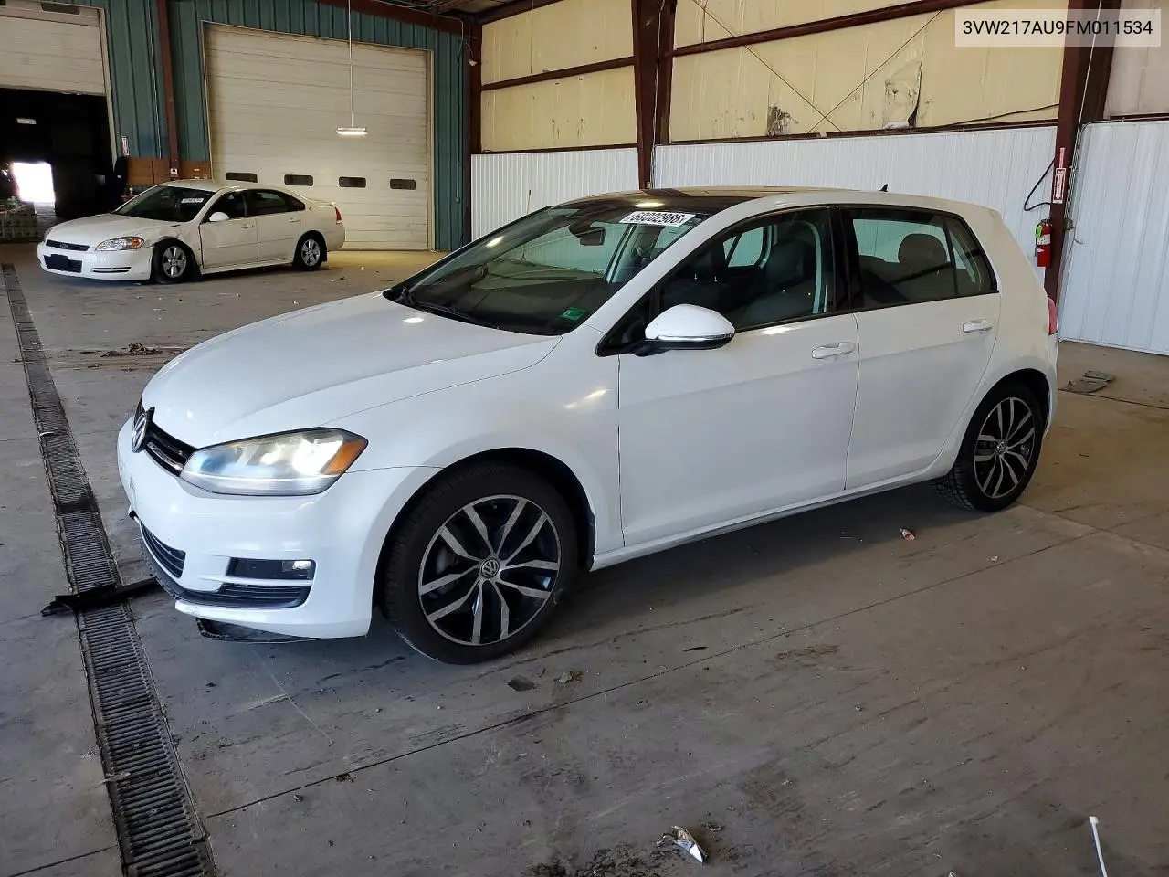 2015 Volkswagen Golf VIN: 3VW217AU9FM011534 Lot: 60002986