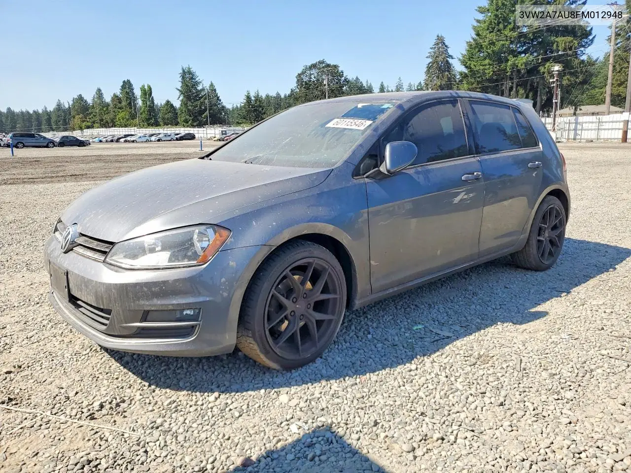 2015 Volkswagen Golf Tdi VIN: 3VW2A7AU8FM012948 Lot: 60115546