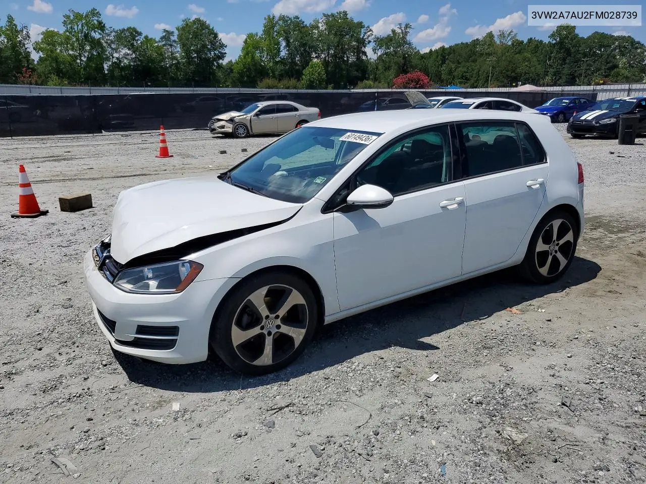 2015 Volkswagen Golf Tdi VIN: 3VW2A7AU2FM028739 Lot: 60149436