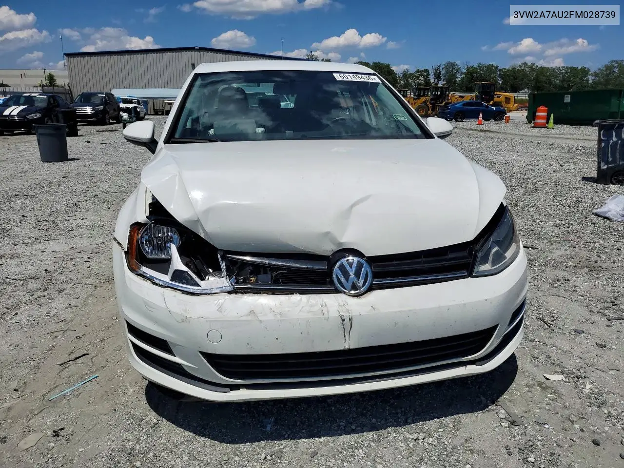 2015 Volkswagen Golf Tdi VIN: 3VW2A7AU2FM028739 Lot: 60149436