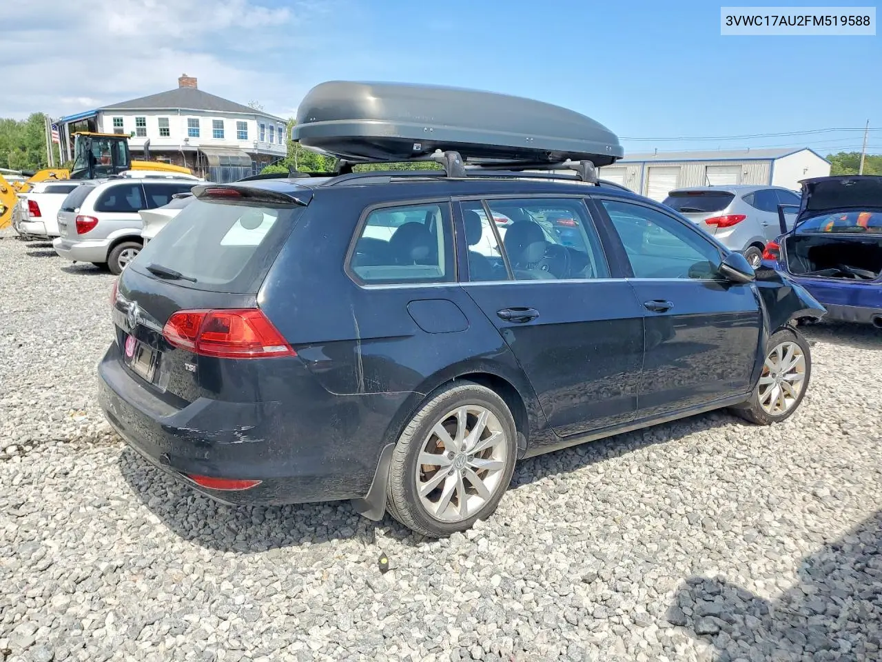 2015 Volkswagen Golf Sportwagen S VIN: 3VWC17AU2FM519588 Lot: 61700336