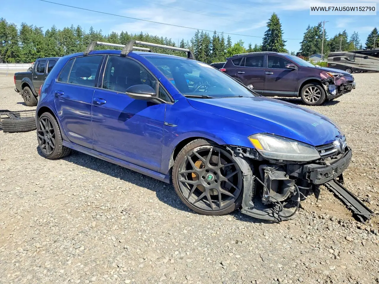 2016 Volkswagen Golf R VIN: WVWLF7AU5GW152790 Lot: 57138756