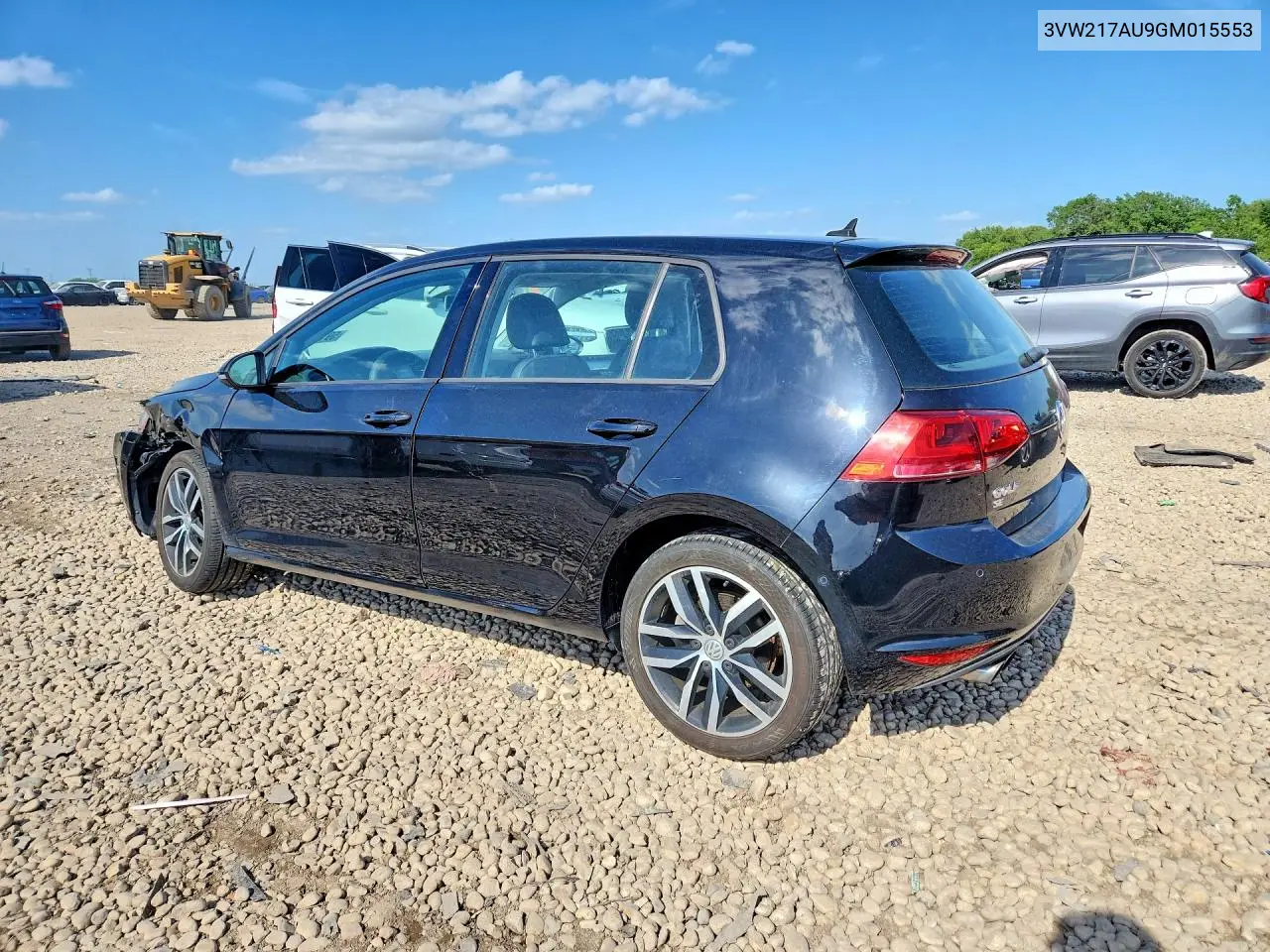 2016 Volkswagen Golf S/Se/Sel VIN: 3VW217AU9GM015553 Lot: 59138116