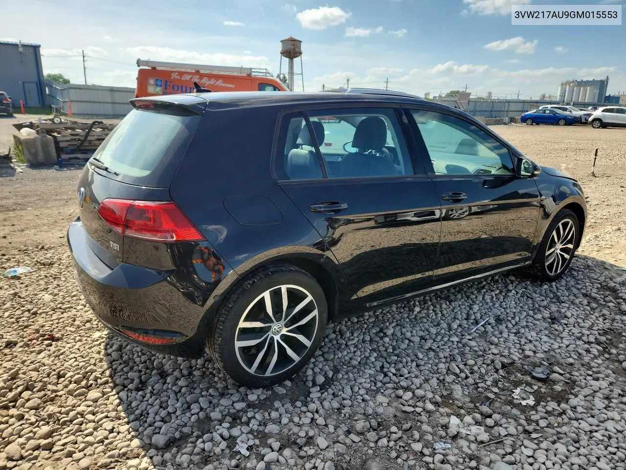 2016 Volkswagen Golf S/Se/Sel VIN: 3VW217AU9GM015553 Lot: 59138116