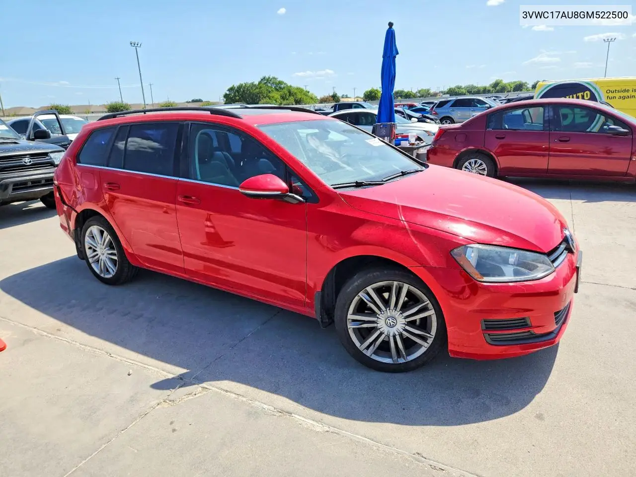 2016 Volkswagen Golf Sportwagen S VIN: 3VWC17AU8GM522500 Lot: 60088506