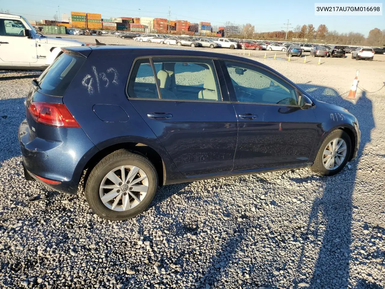 3VW217AU7GM016698 2016 Volkswagen Golf S/Se