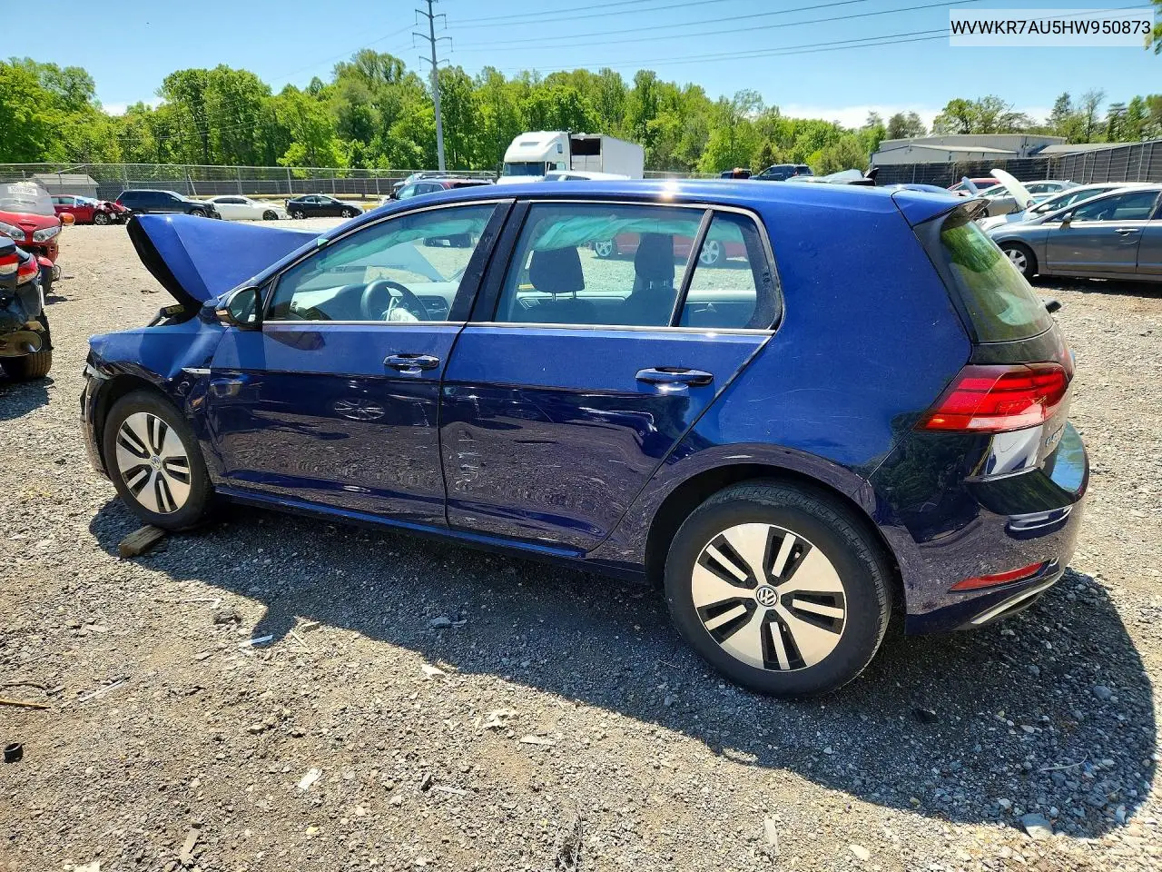 2017 Volkswagen E-Golf Se VIN: WVWKR7AU5HW950873 Lot: 52091446
