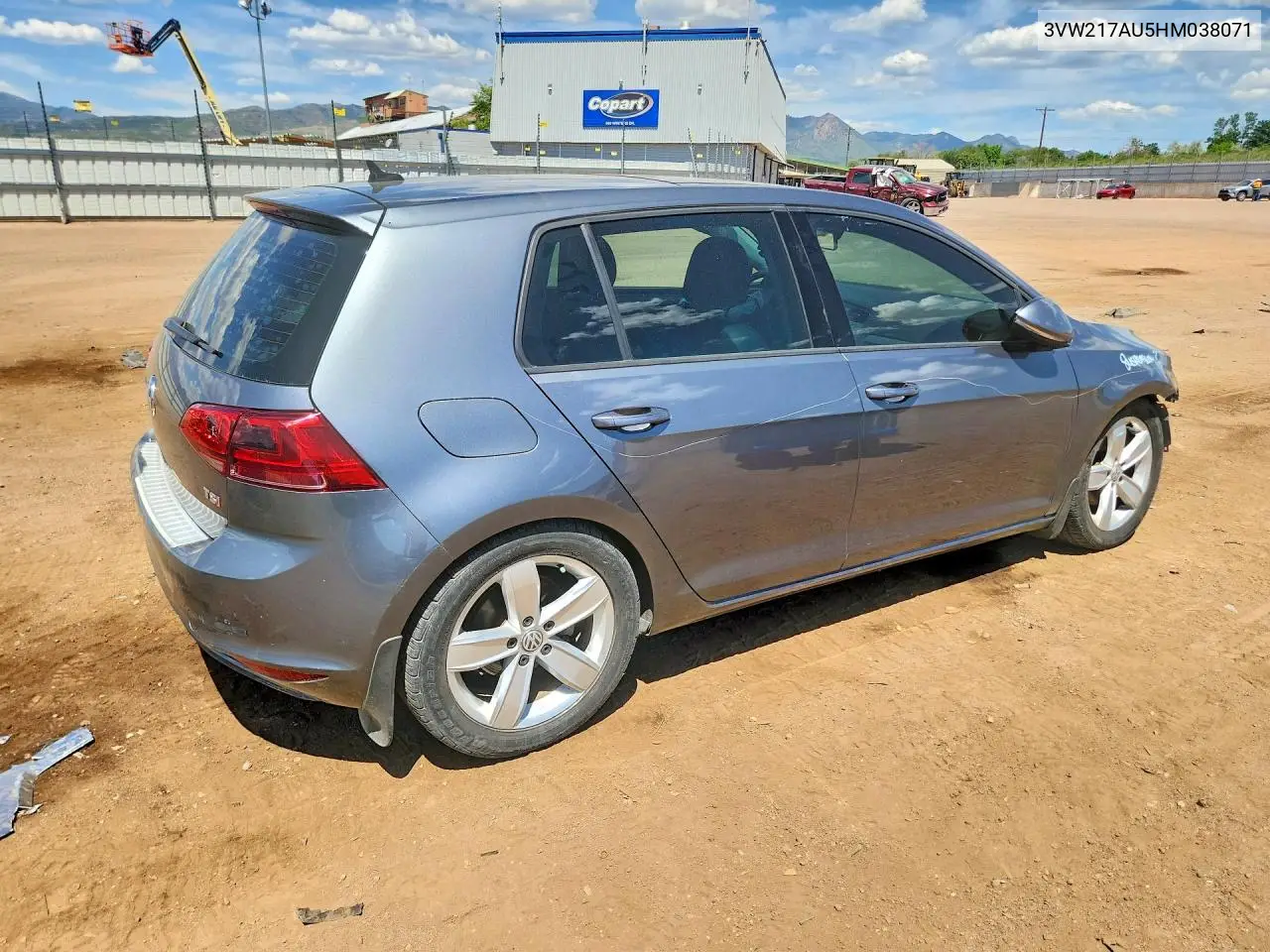 3VW217AU5HM038071 2017 Volkswagen Golf S