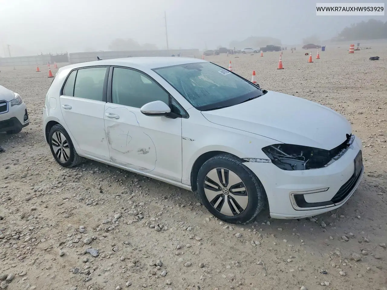 2017 Volkswagen E-Golf Se VIN: WVWKR7AUXHW953929 Lot: 54767026