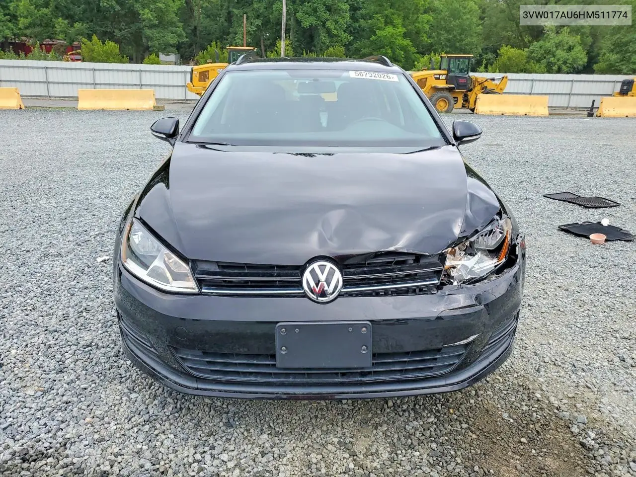 2017 Volkswagen Golf Sportwagen S VIN: 3VW017AU6HM511774 Lot: 56792026