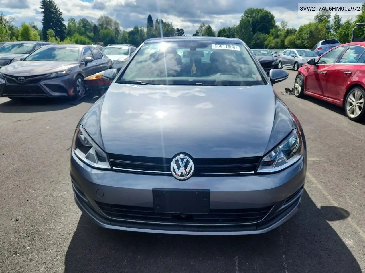 2017 Volkswagen Golf S VIN: 3VW217AU6HM002972 Lot: 56811886
