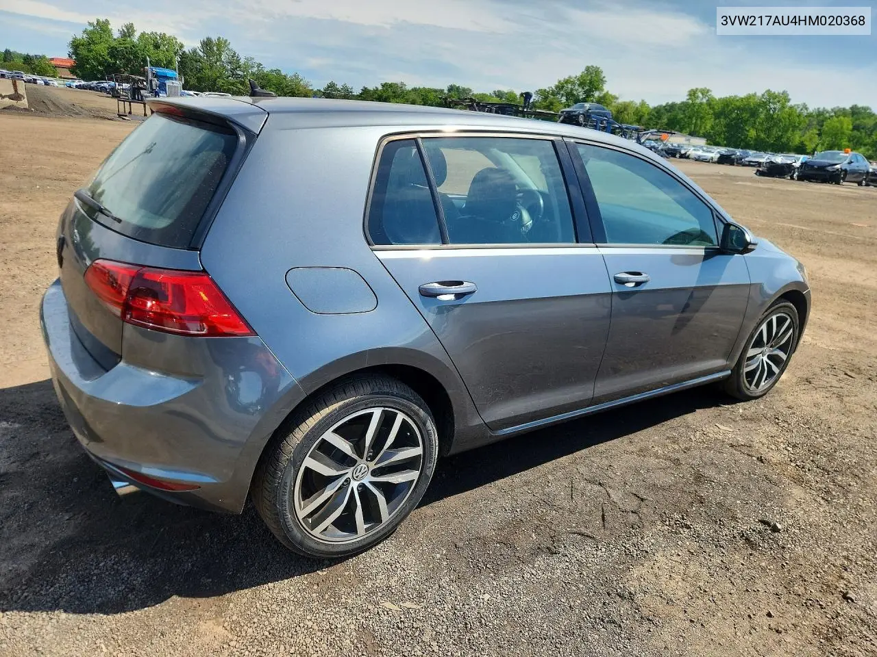 2017 Volkswagen Golf S VIN: 3VW217AU4HM020368 Lot: 58566746