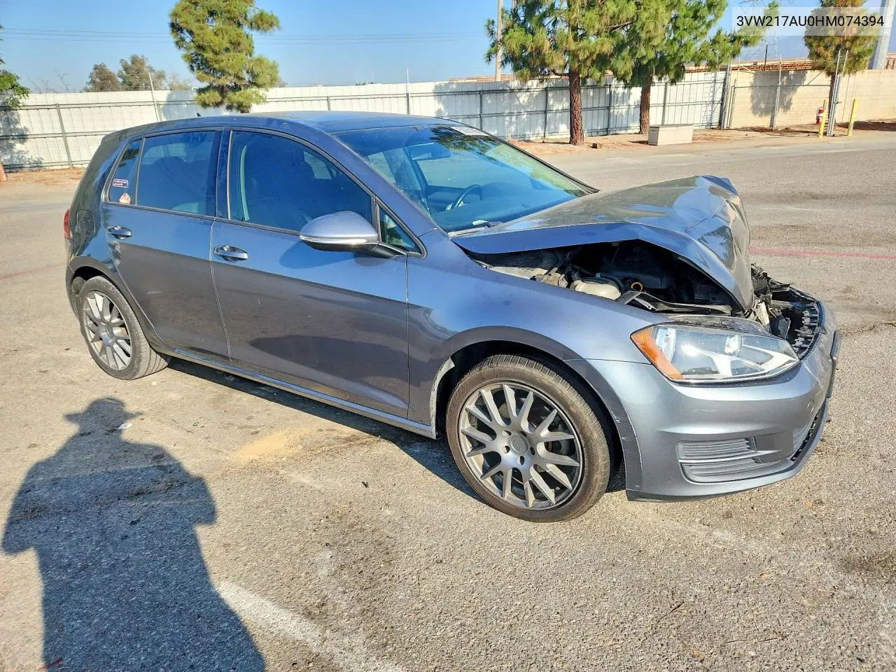 2017 Volkswagen Golf S VIN: 3VW217AU0HM074394 Lot: 58651966