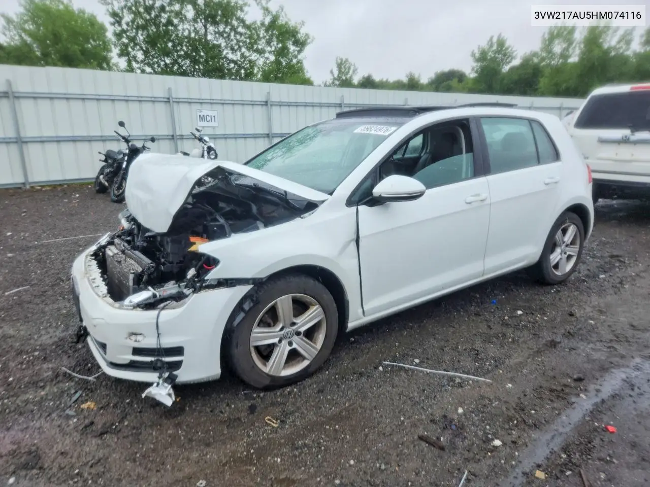 2017 Volkswagen Golf S VIN: 3VW217AU5HM074116 Lot: 59824976