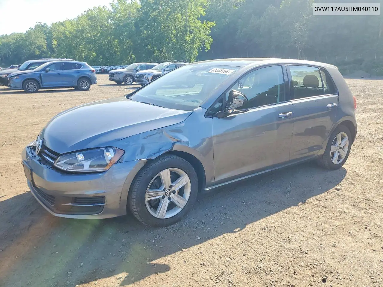 2017 Volkswagen Golf S VIN: 3VW117AU5HM040110 Lot: 61558166