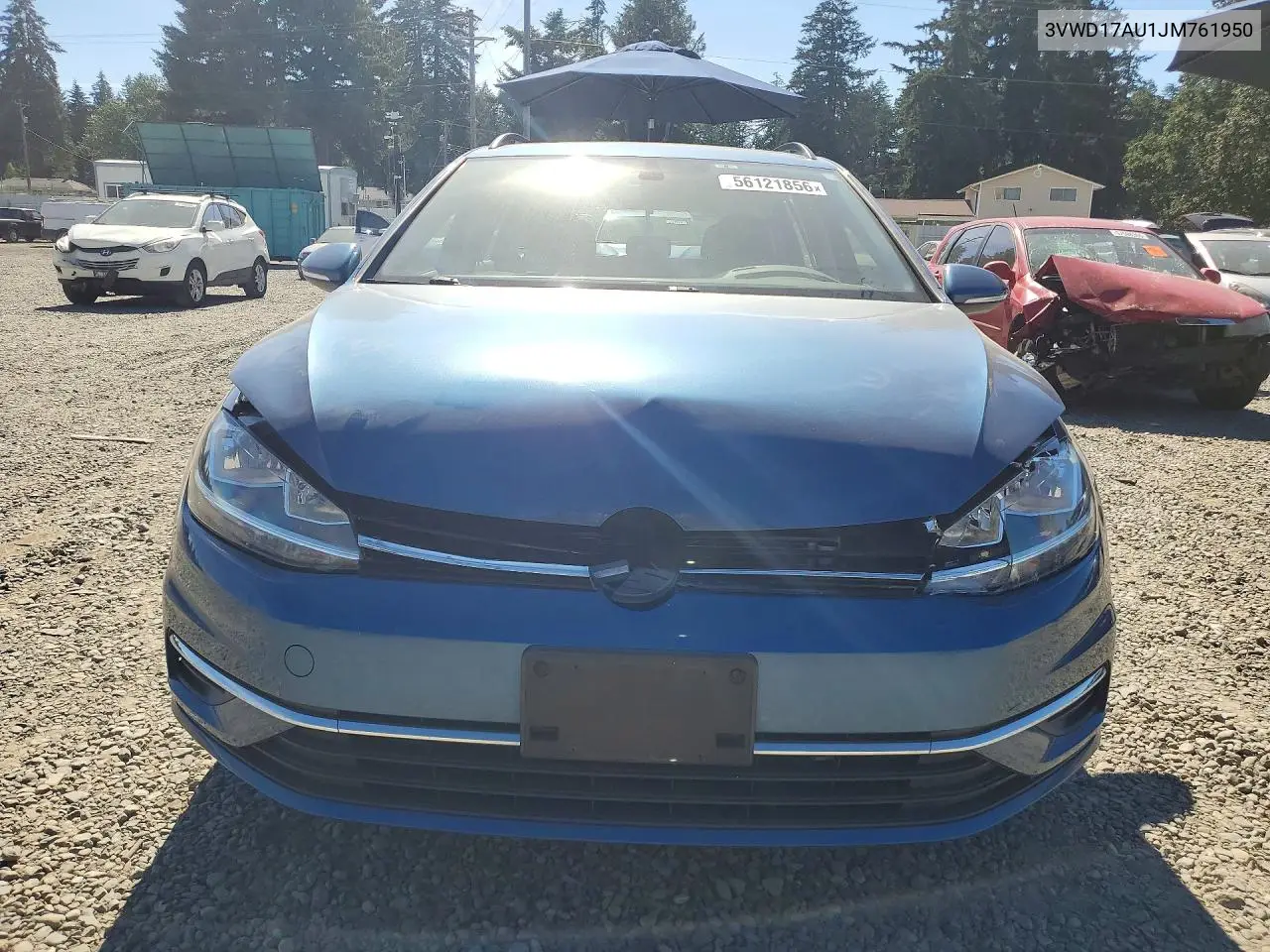 2018 Volkswagen Golf Sportwagen S VIN: 3VWD17AU1JM761950 Lot: 56121856