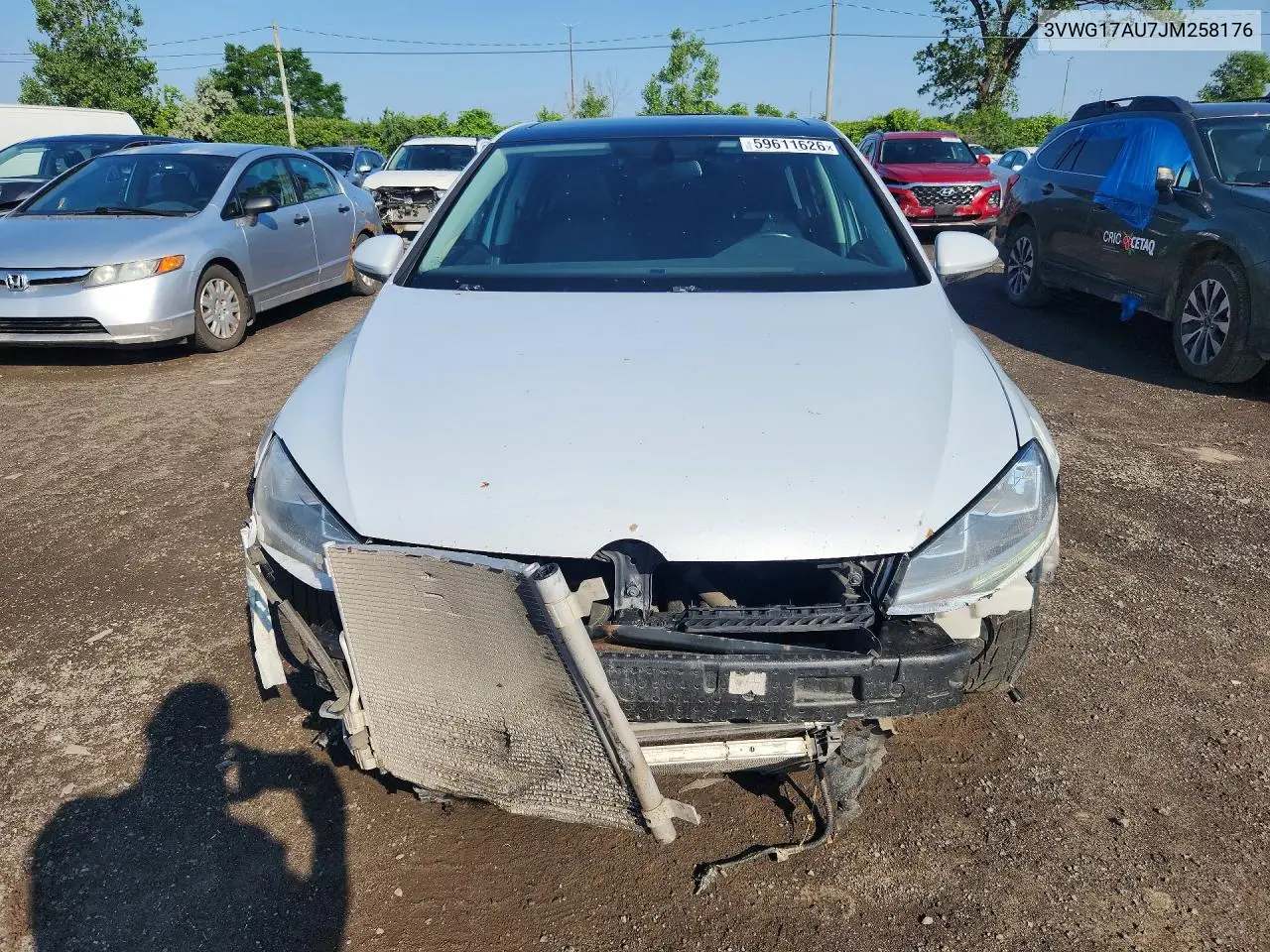 2018 Volkswagen Golf S VIN: 3VWG17AU7JM258176 Lot: 59611626