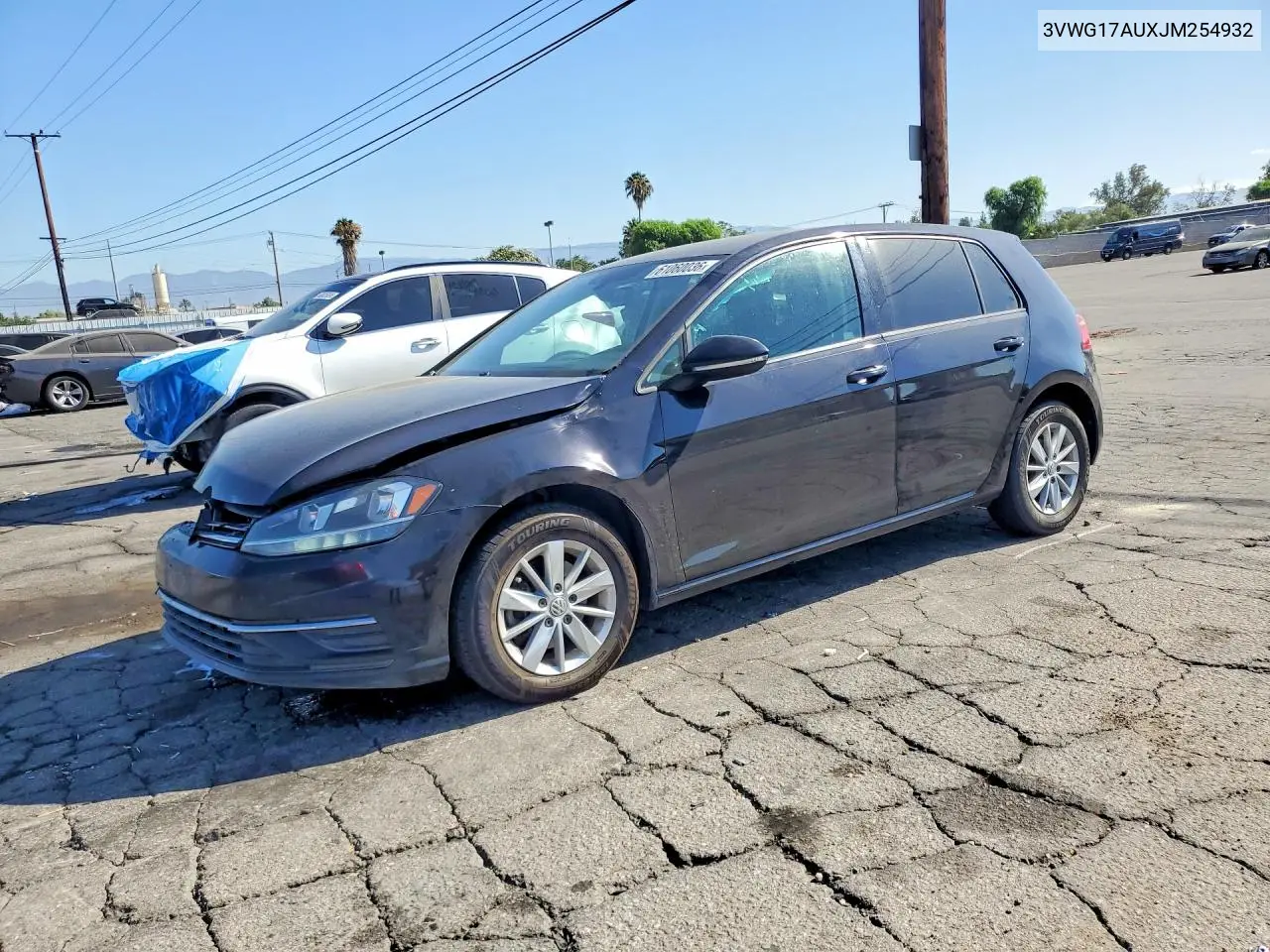 2018 Volkswagen Golf S VIN: 3VWG17AUXJM254932 Lot: 61060036