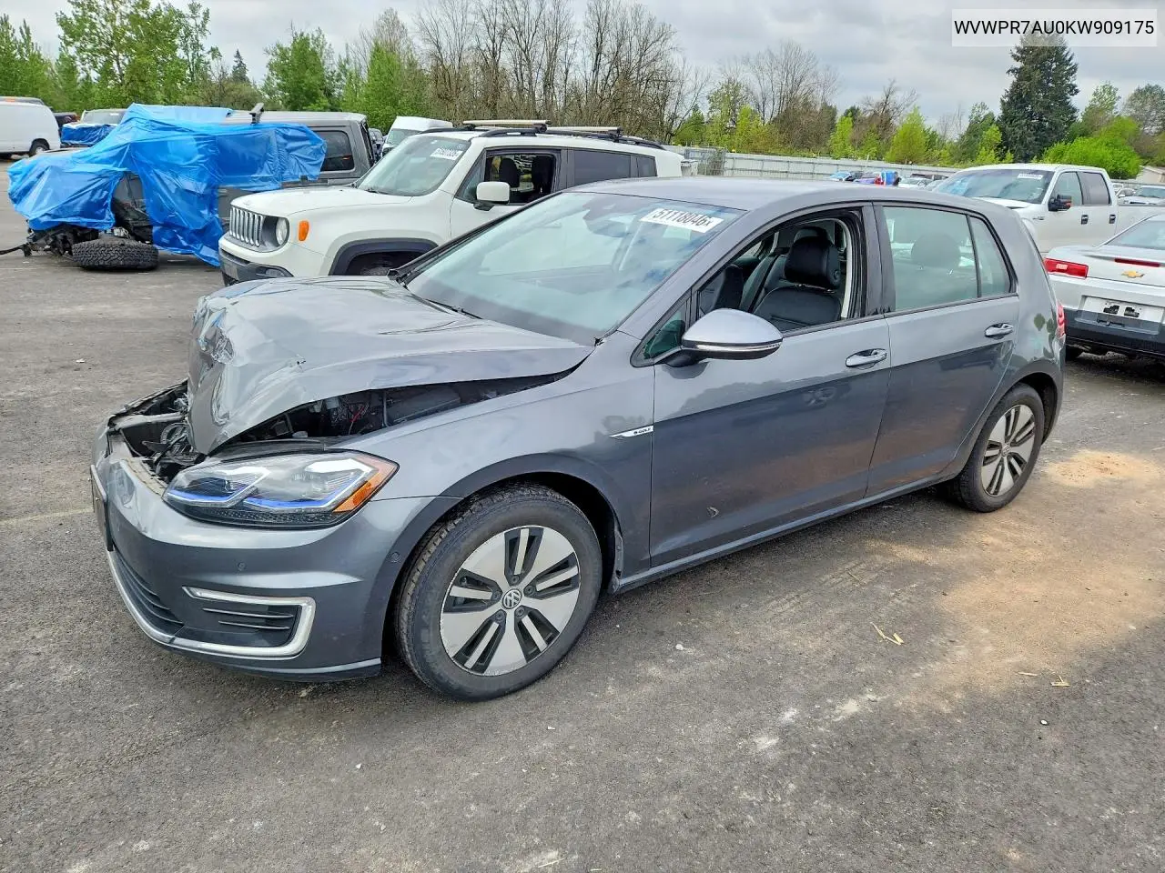 2019 Volkswagen E-Golf Sel Premium VIN: WVWPR7AU0KW909175 Lot: 51118046