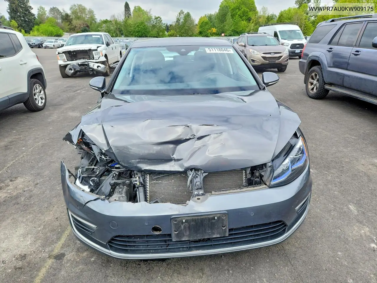 2019 Volkswagen E-Golf Sel Premium VIN: WVWPR7AU0KW909175 Lot: 51118046