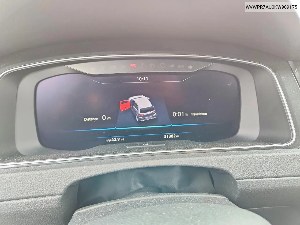 2019 Volkswagen E-Golf Sel Premium VIN: WVWPR7AU0KW909175 Lot: 51118046