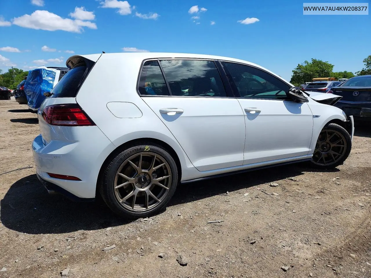 2019 Volkswagen Golf R VIN: WVWVA7AU4KW208377 Lot: 53329756