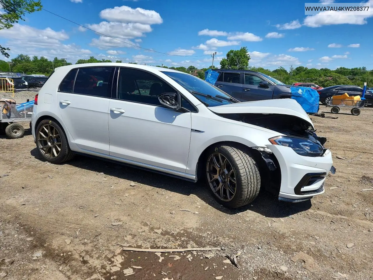 2019 Volkswagen Golf R VIN: WVWVA7AU4KW208377 Lot: 53329756