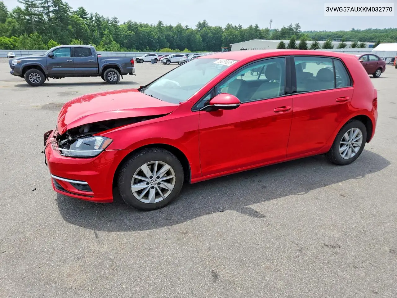 2019 Volkswagen Golf S VIN: 3VWG57AUXKM032770 Lot: 59839606