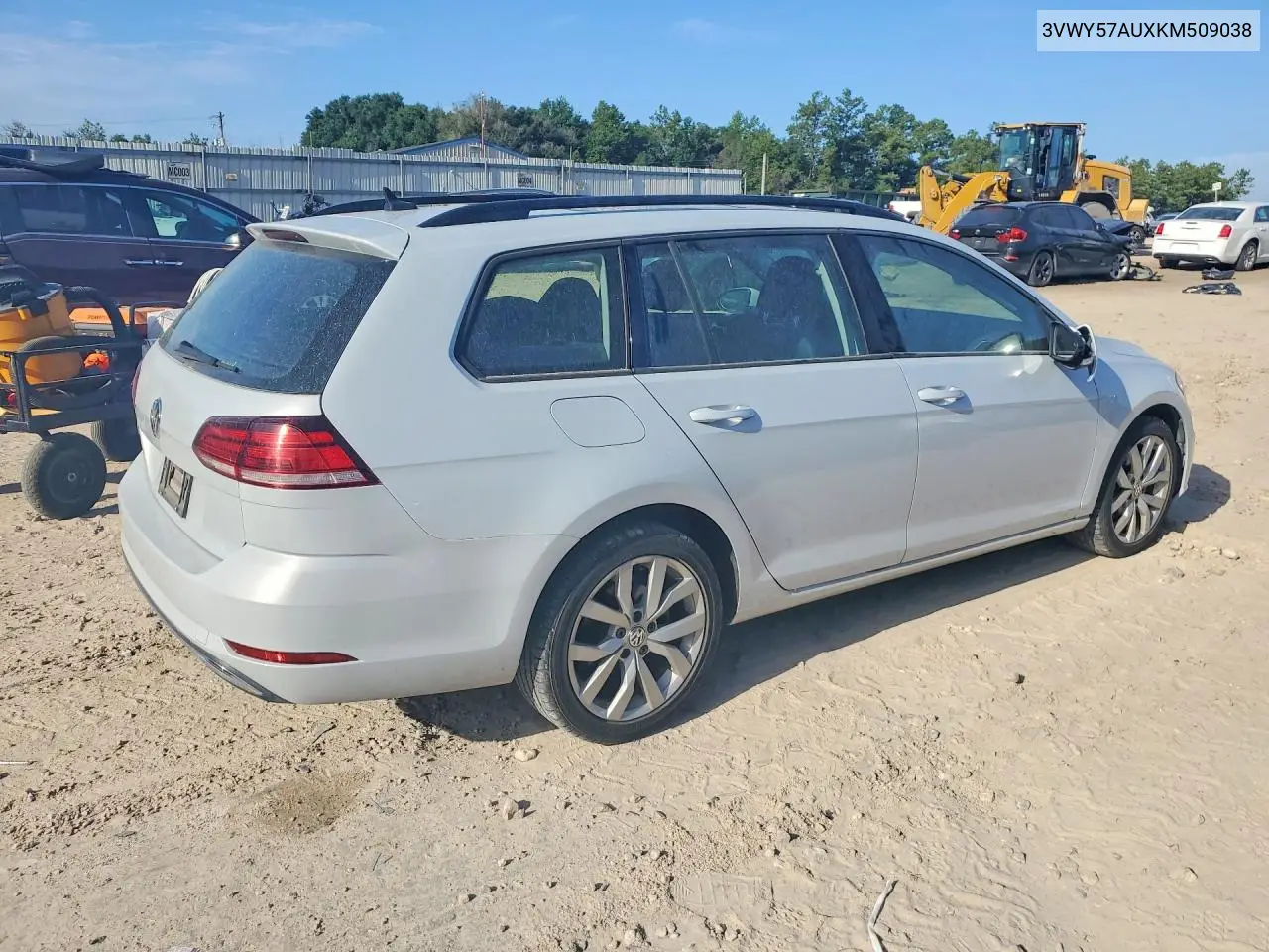2019 Volkswagen Golf Sportwagen S/Se VIN: 3VWY57AUXKM509038 Lot: 60474276