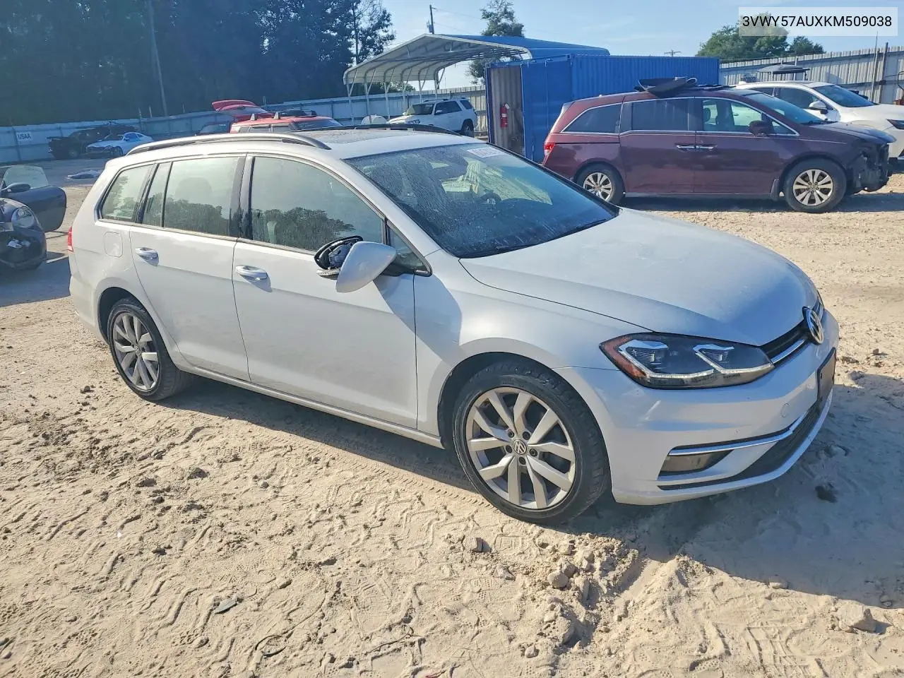 2019 Volkswagen Golf Sportwagen S/Se VIN: 3VWY57AUXKM509038 Lot: 60474276
