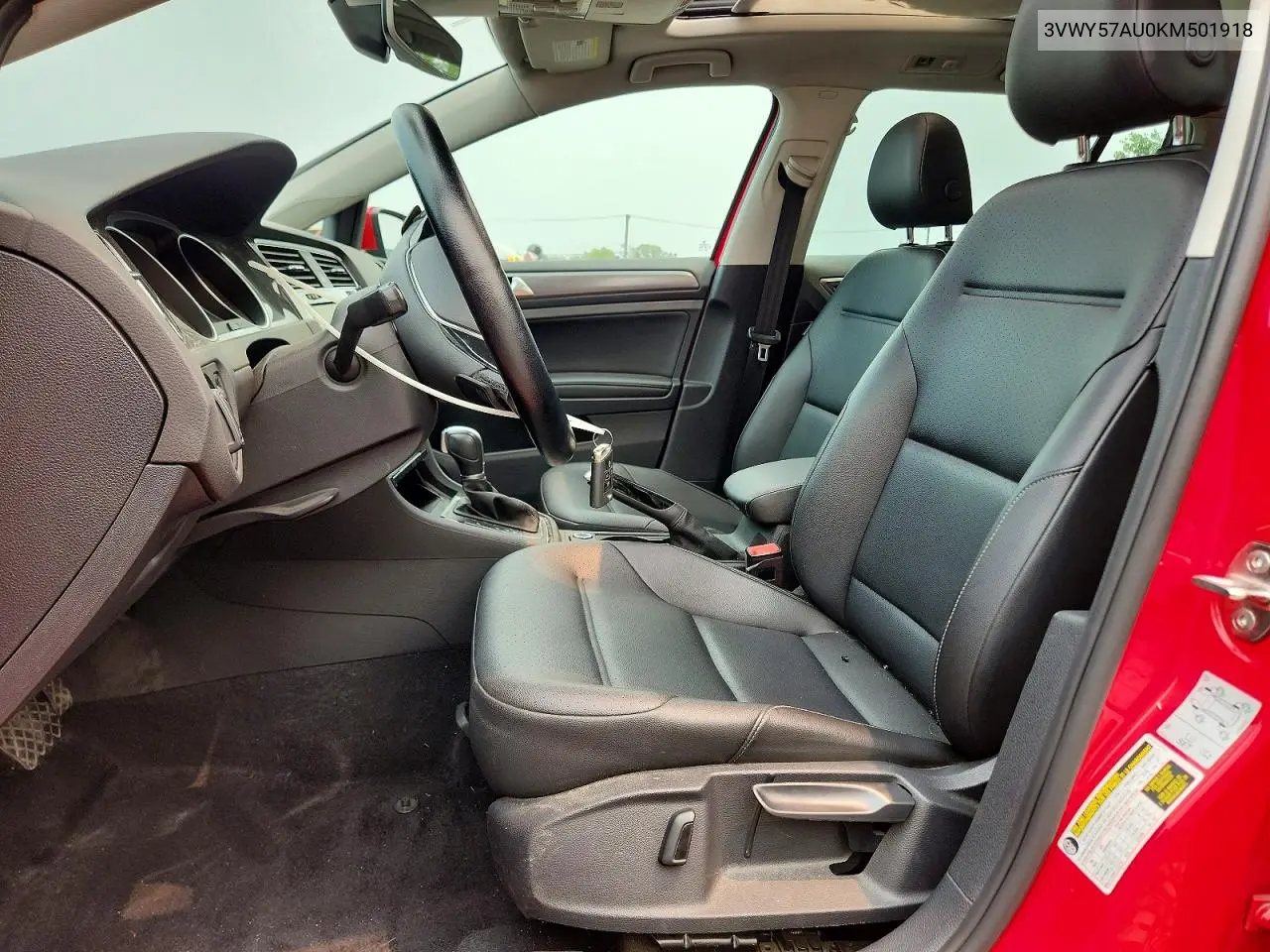 2019 Volkswagen Golf Sportwagen S VIN: 3VWY57AU0KM501918 Lot: 60784376
