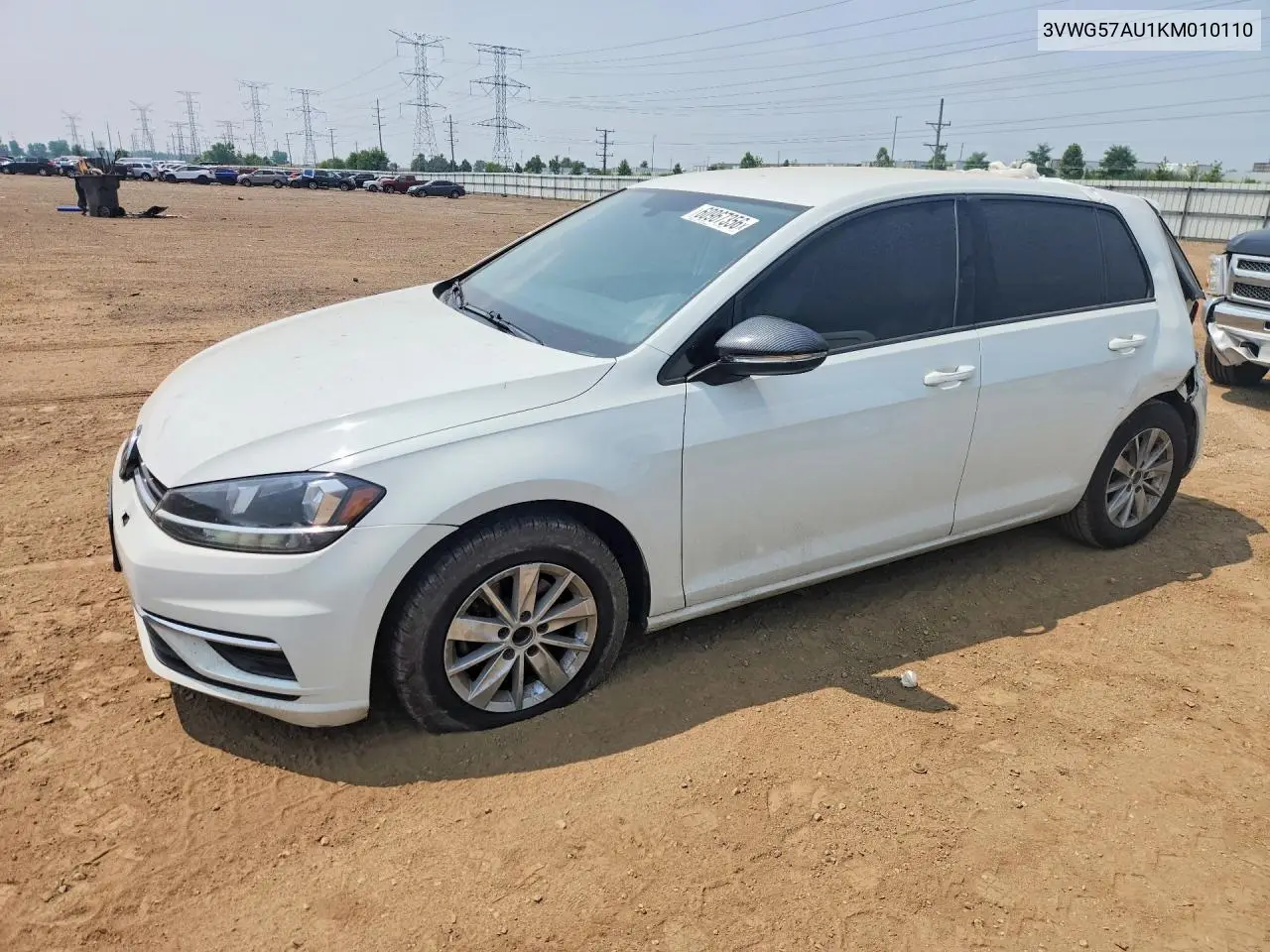 2019 Volkswagen Golf S VIN: 3VWG57AU1KM010110 Lot: 60967356