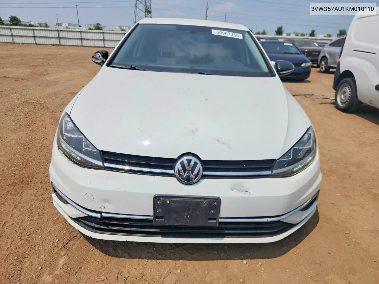 2019 Volkswagen Golf S VIN: 3VWG57AU1KM010110 Lot: 60967356