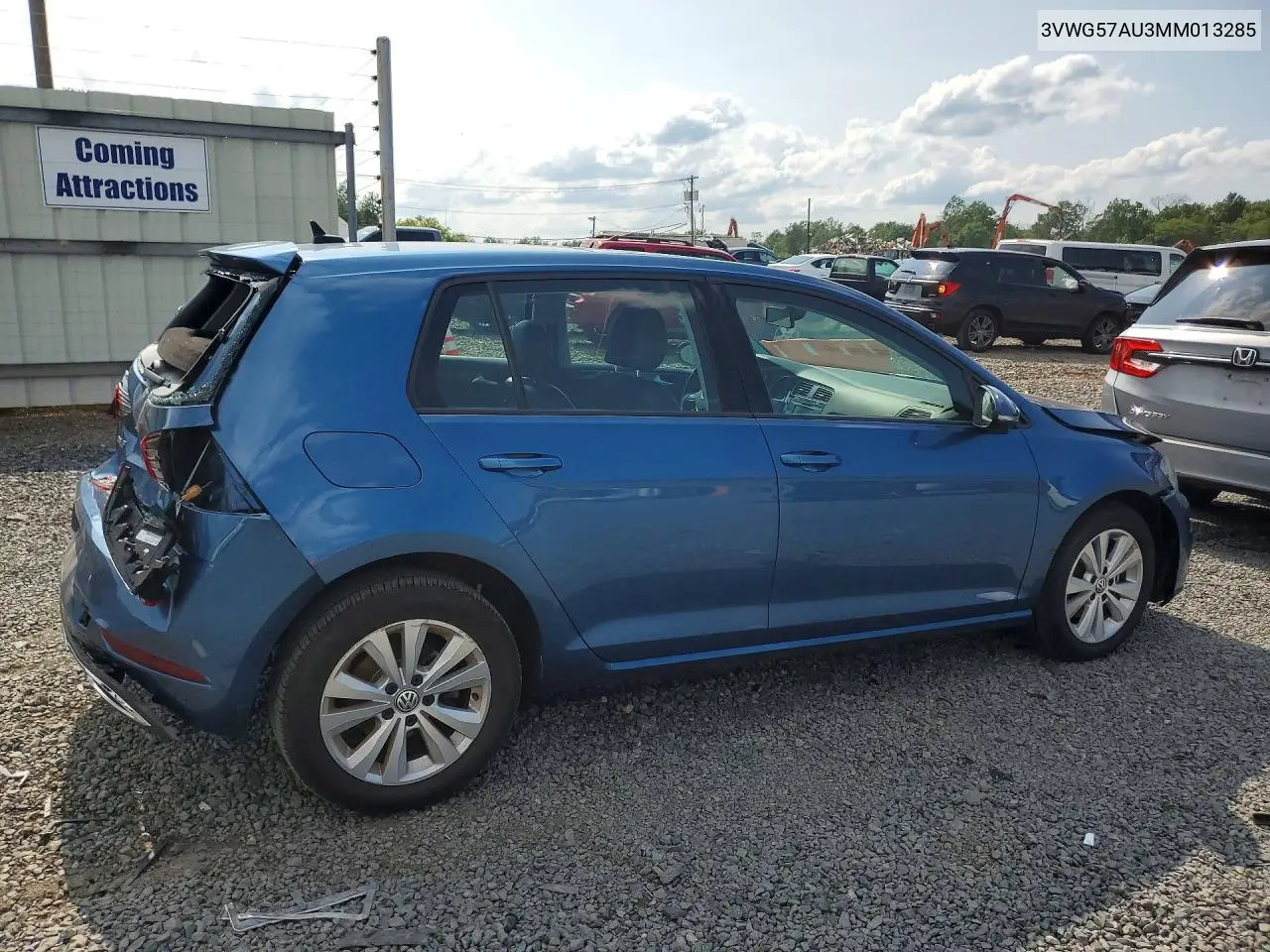 2021 Volkswagen Golf VIN: 3VWG57AU3MM013285 Lot: 62116906
