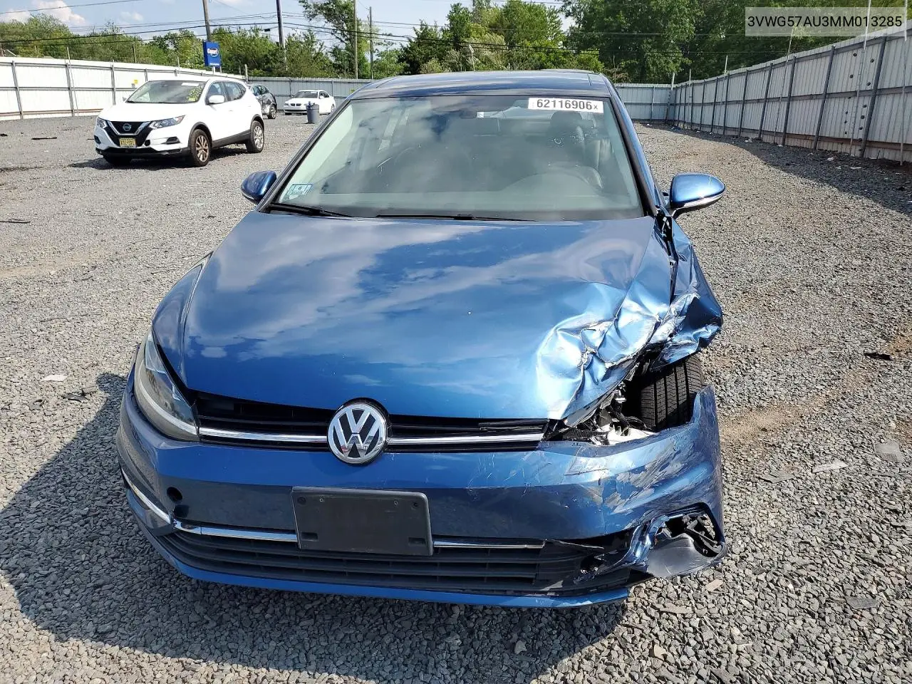 2021 Volkswagen Golf VIN: 3VWG57AU3MM013285 Lot: 62116906