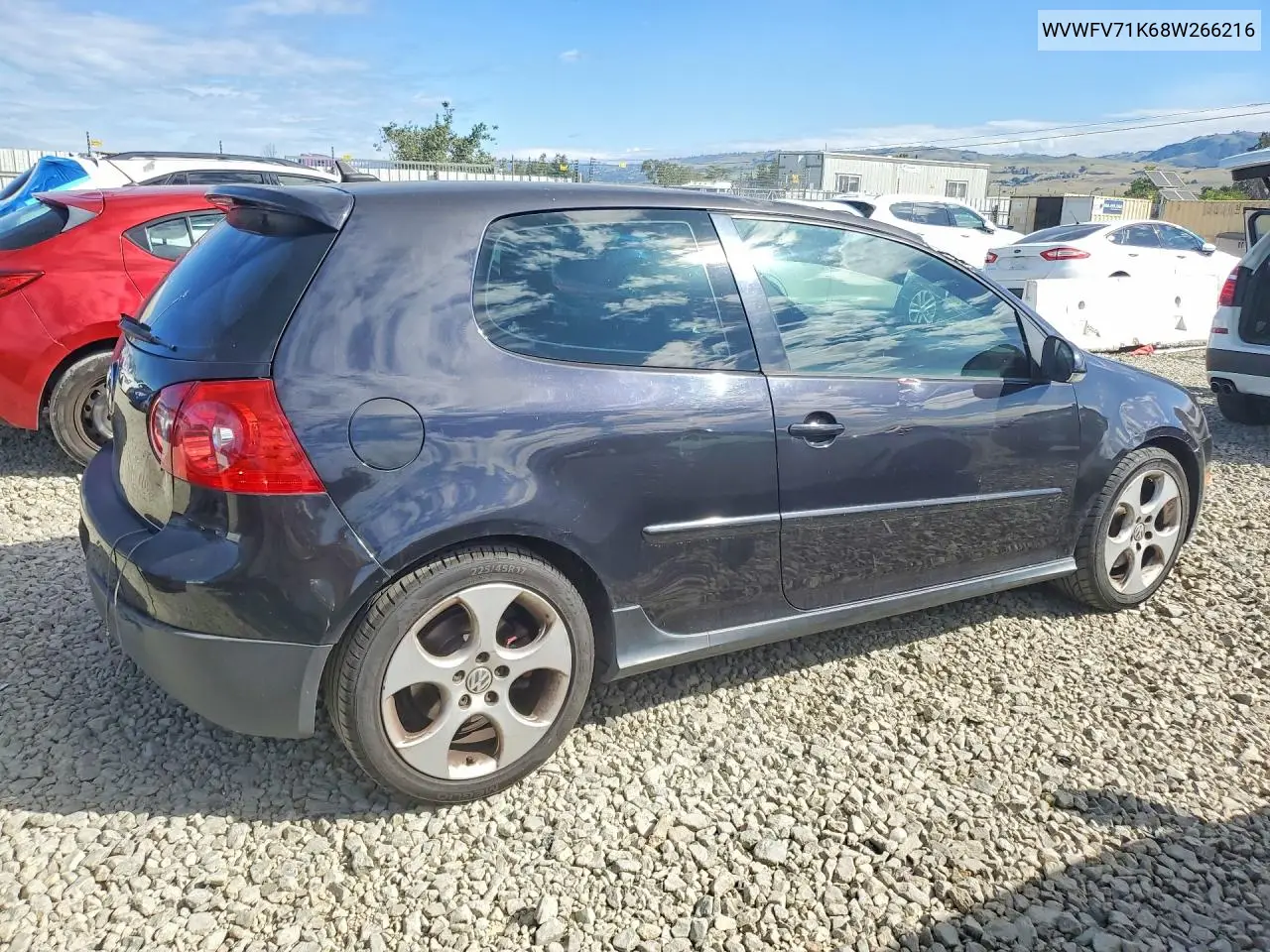 2008 Volkswagen Gti VIN: WVWFV71K68W266216 Lot: 50505956