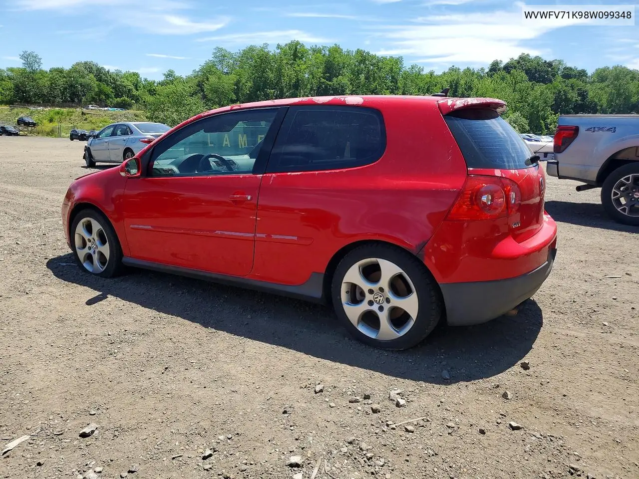 2008 Volkswagen Gti VIN: WVWFV71K98W099348 Lot: 56481886