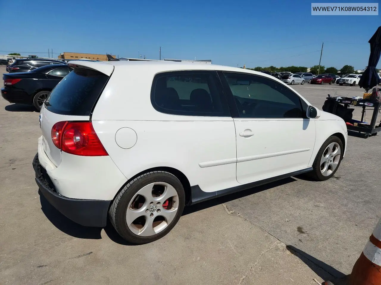 2008 Volkswagen Gti VIN: WVWEV71K08W054312 Lot: 60067556