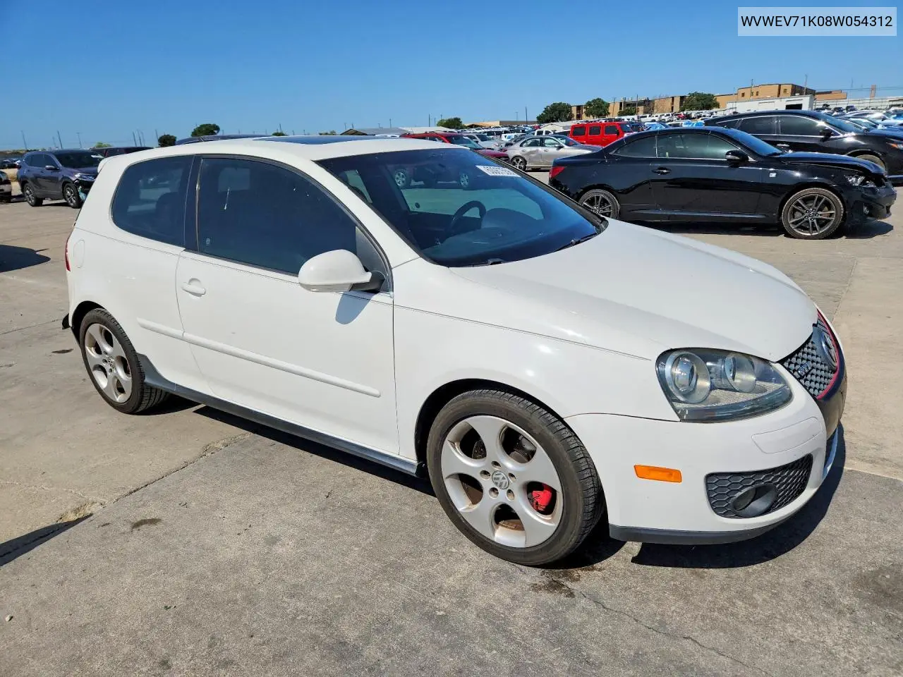 2008 Volkswagen Gti VIN: WVWEV71K08W054312 Lot: 60067556