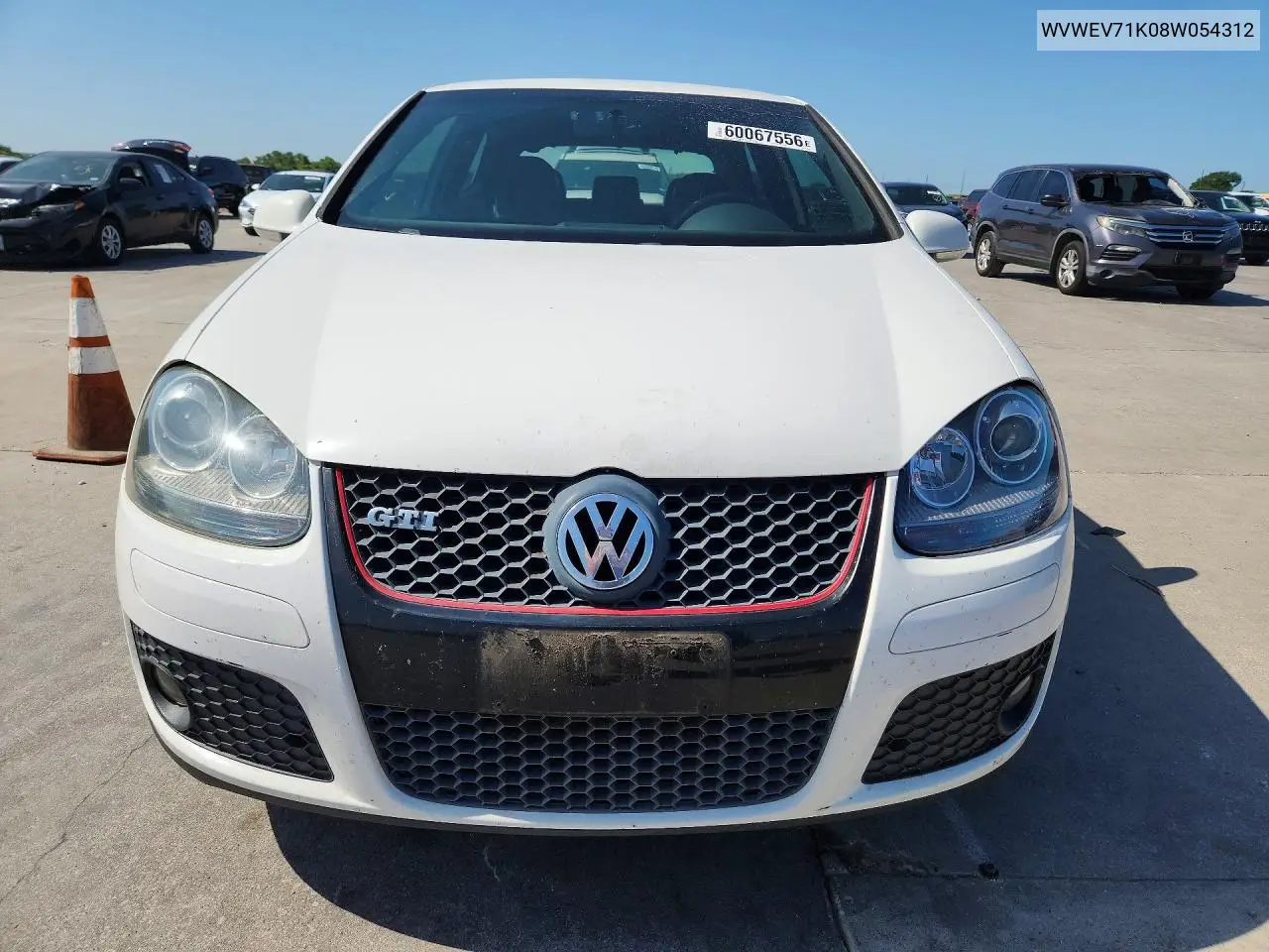2008 Volkswagen Gti VIN: WVWEV71K08W054312 Lot: 60067556