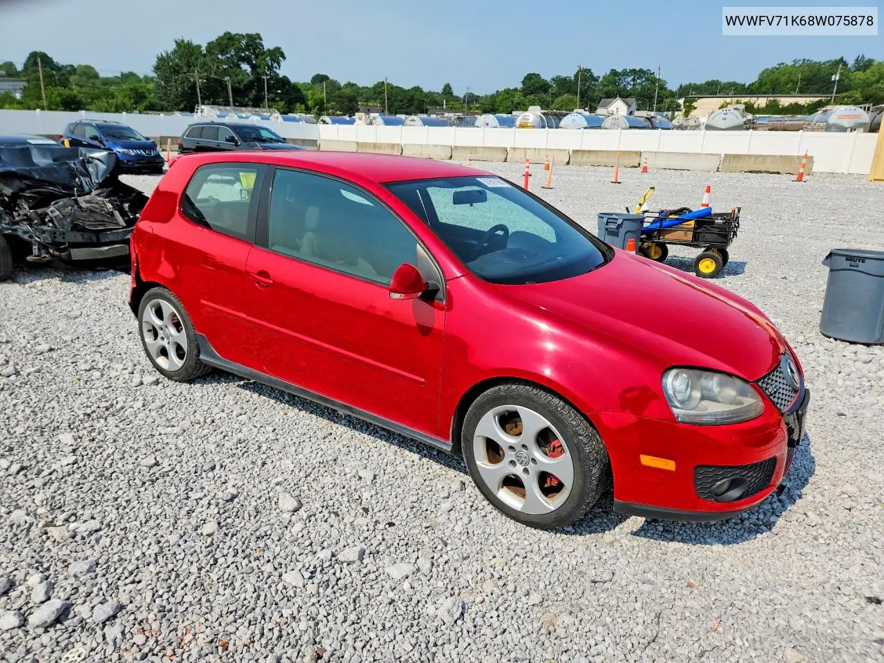 2008 Volkswagen Gti VIN: WVWFV71K68W075878 Lot: 60959166