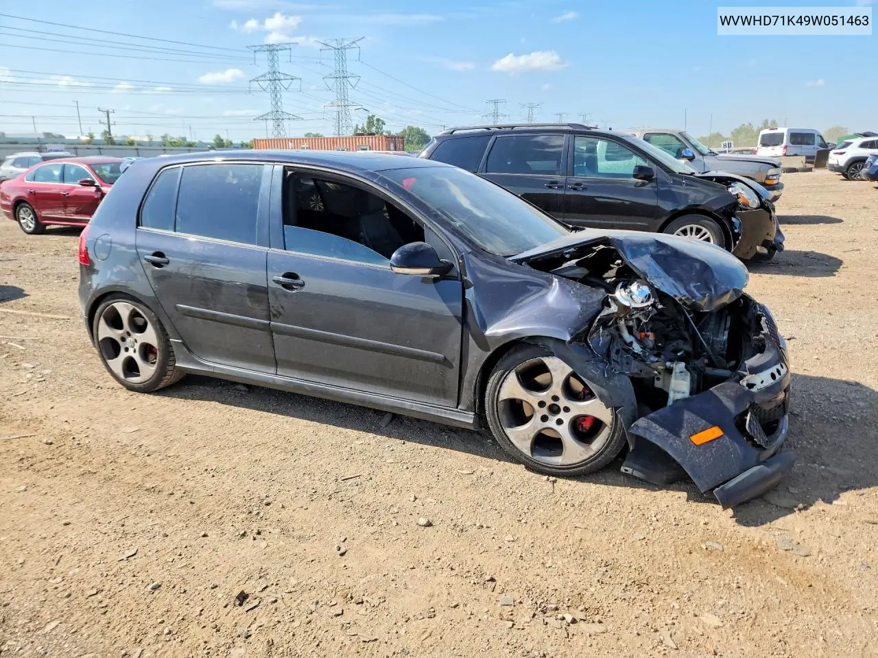 2009 Volkswagen Gti VIN: WVWHD71K49W051463 Lot: 77247815