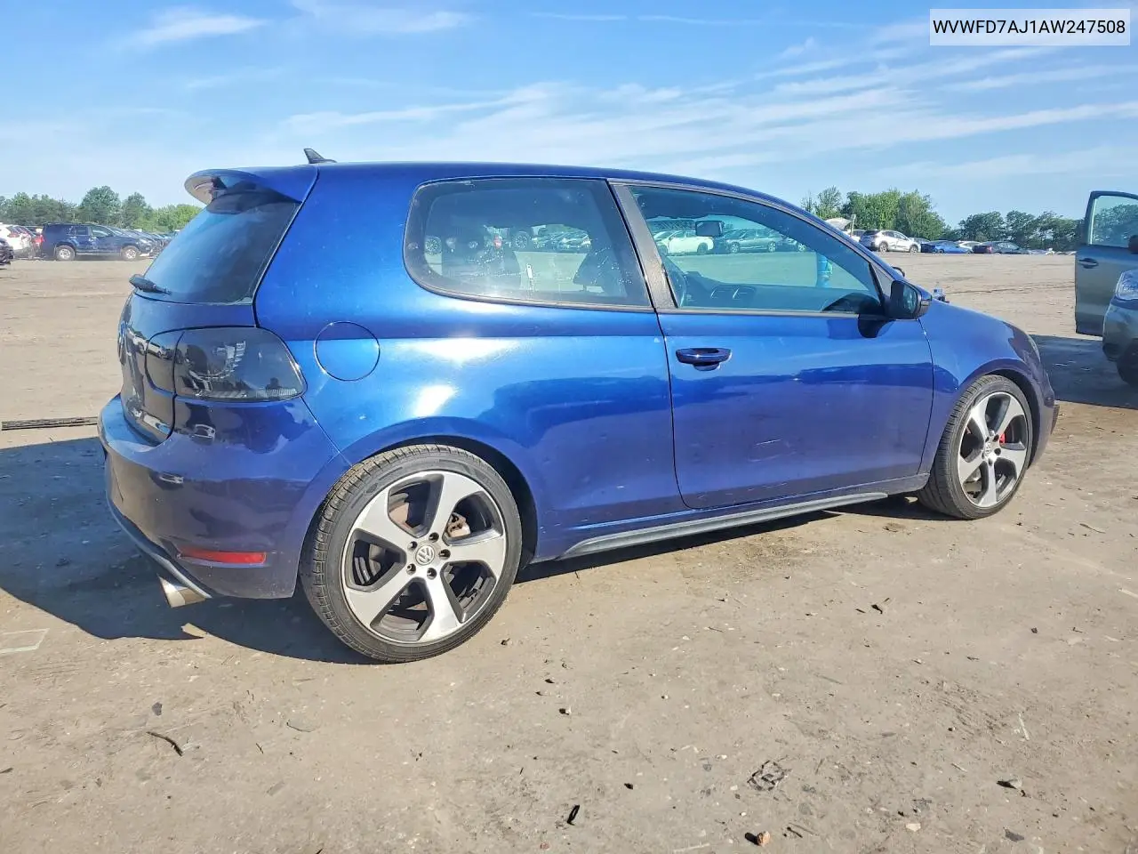 2010 Volkswagen Gti VIN: WVWFD7AJ1AW247508 Lot: 55491316